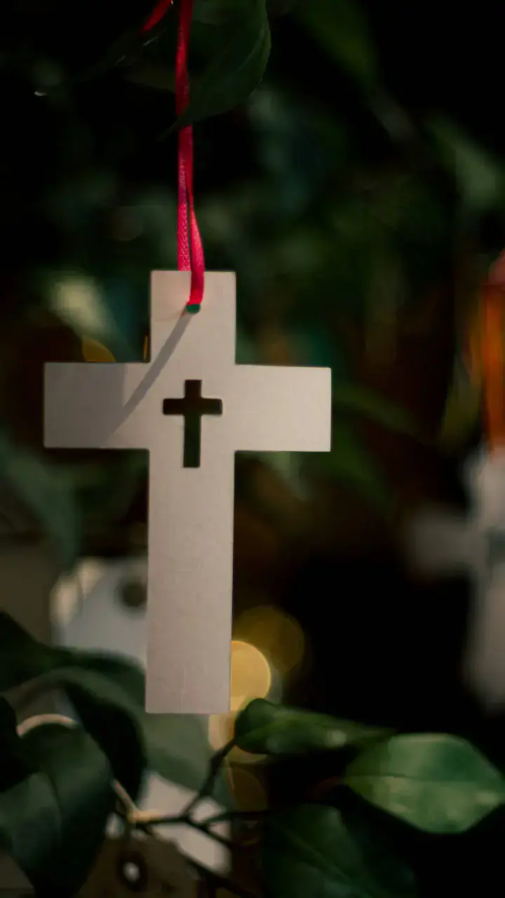 A handmade paper cross